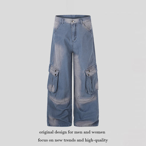 Damen Weite Cargo-Denim-Culotte mit Utility-Taschen Shop Nory