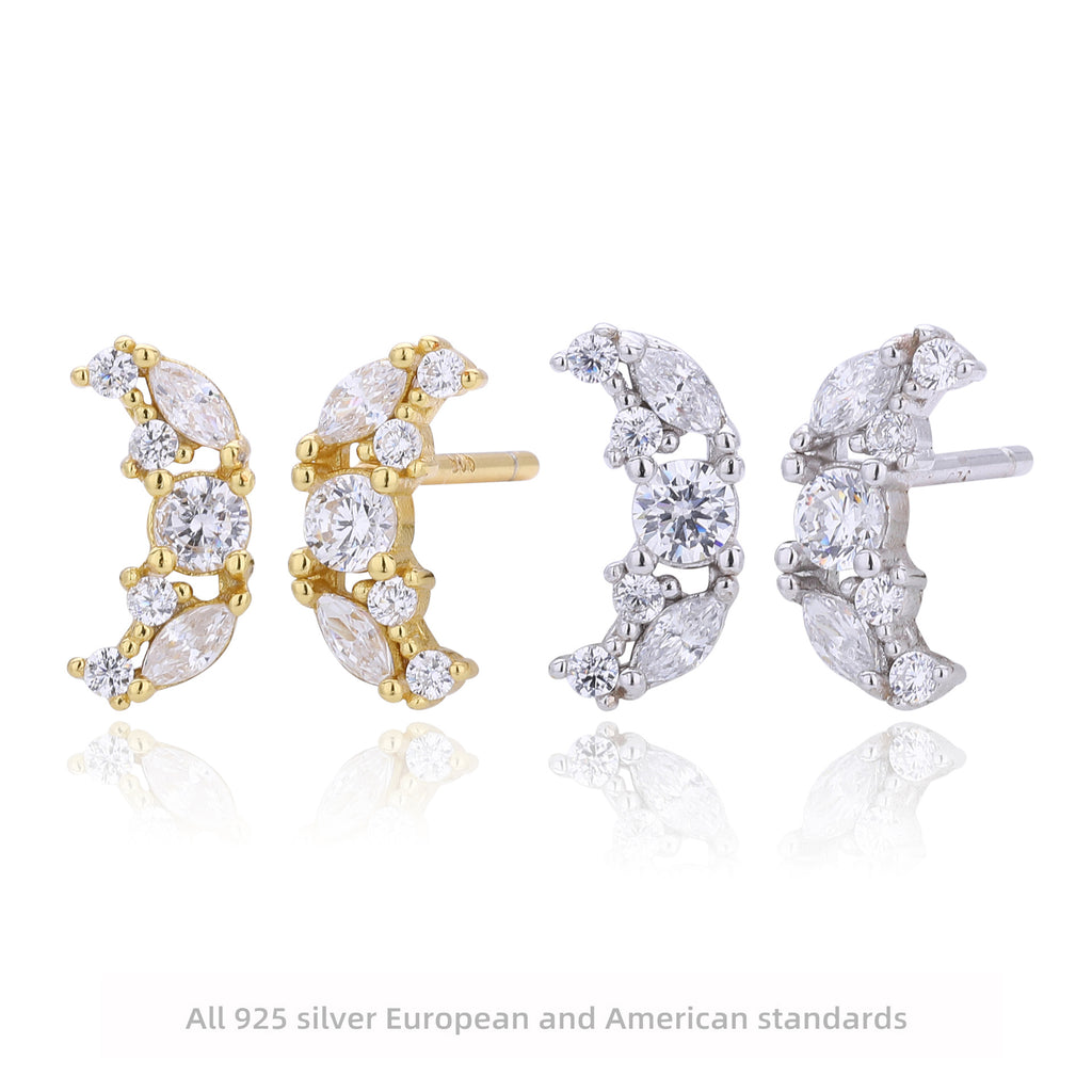 Damen Ohrstecker mit luxuriösen Zirkon-Akzenten und 925 Sterlingsilber Shop Nory