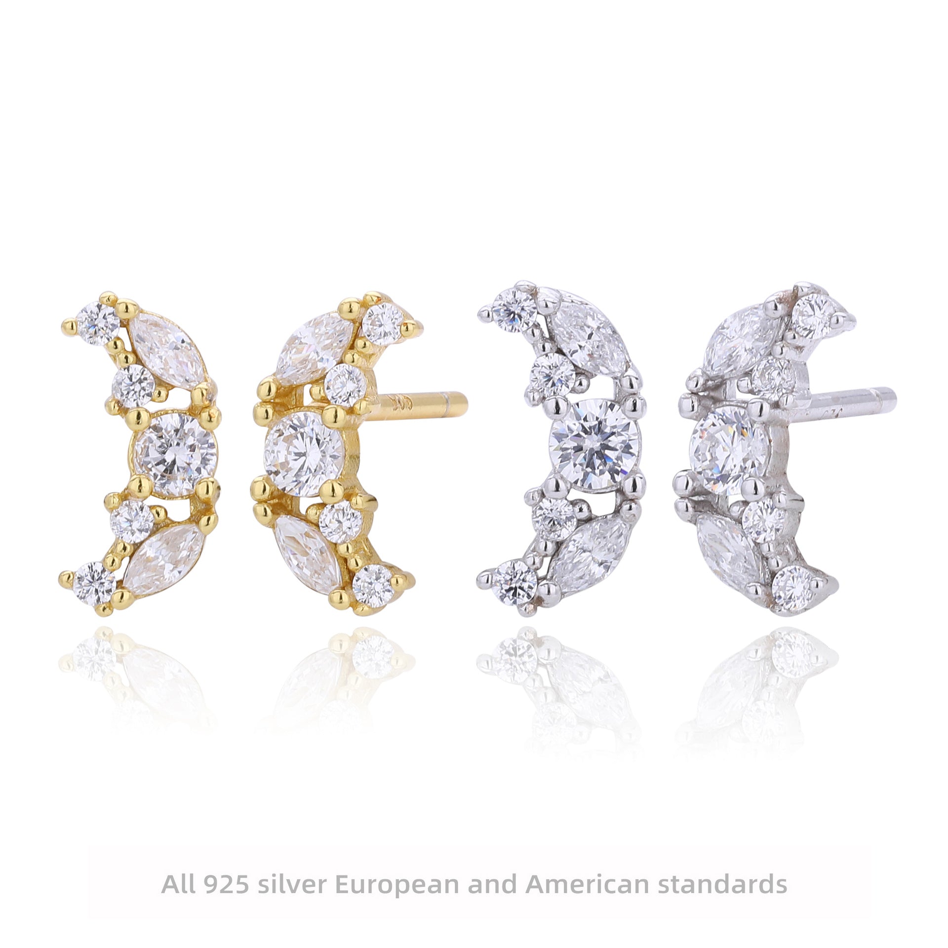Damen Ohrstecker mit luxuriösen Zirkon-Akzenten und 925 Sterlingsilber Shop Nory