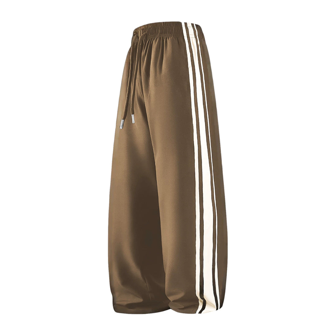 Damen Weite Trackpants mit Tunnelzugbund und seitlichen Kontraststreifen Shop Nory