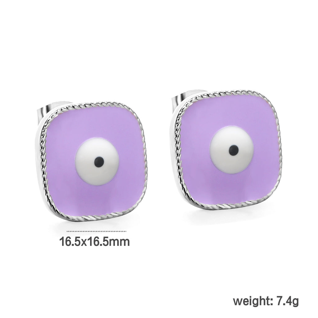 Damen Ohrstecker im stilvollen quadratischen Design mit Augenmotiv Shop Nory