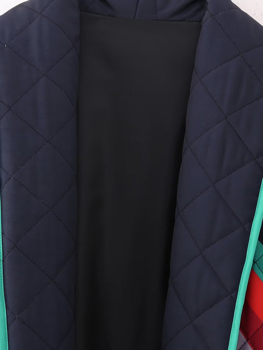 Damen Stepp-Kimonojacke mit geometrischem Colorblock-Print und offener Front Shop Nory