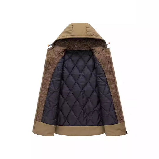 Herren Gefütterte Kapuzen-Utility‑Weste mit Multifunktions‑Taschen und winddichter Außenlage Shop Nory