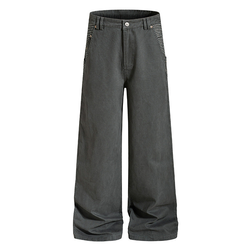 Damen Weite High‑Waist Culotte-Jeans im Palazzoschnitt mit kontrastierten Eingrifftaschen Shop Nory