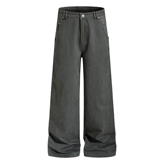 Damen Weite High‑Waist Culotte-Jeans im Palazzoschnitt mit kontrastierten Eingrifftaschen Shop Nory