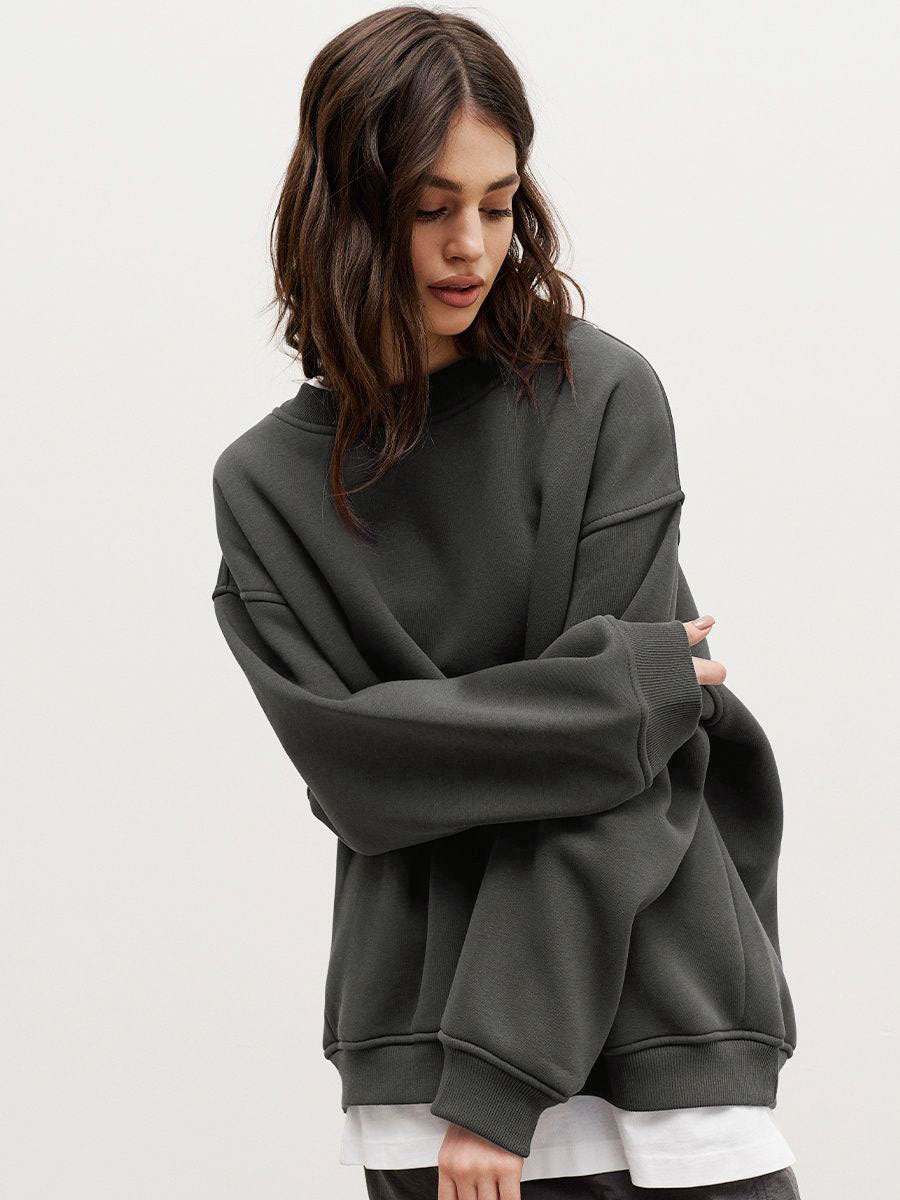 Damen Oversized Sweatshirt im lässigen Stil mit übergroßen Ärmeln und elastischen Bündchen