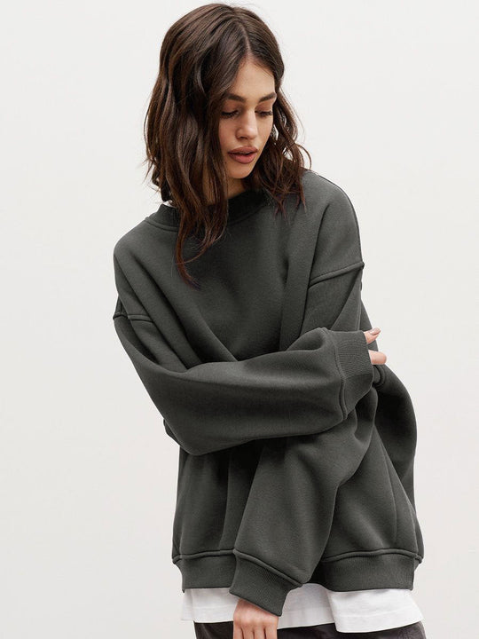 Damen Oversized Sweatshirt im lässigen Stil mit übergroßen Ärmeln und elastischen Bündchen