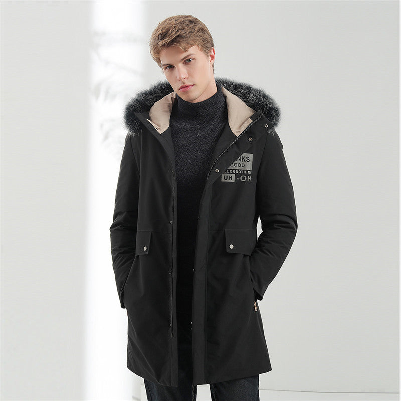 Herren Urbaner Winterparka mit abnehmbarer Kunstfellkapuze, thermoisolierender Steppfutterlage und verdecktem Reißverschluss Shop Nory