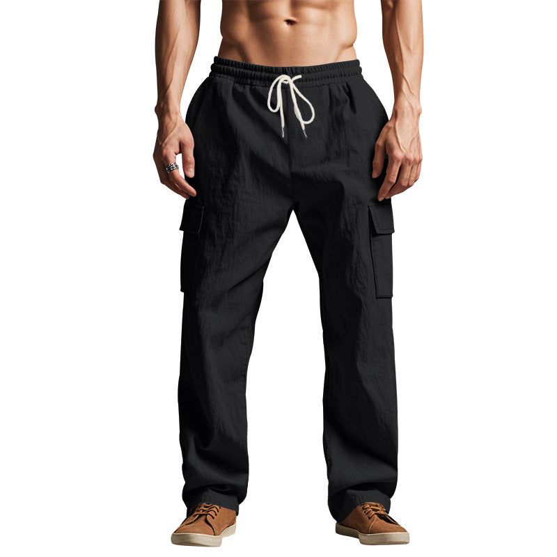 Herren lockere Cargohose mit elastischem Bund und praktischen Seitentaschen