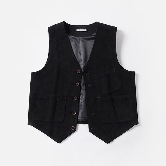 Herren Cordweste ohne Revers mit aufgesetzten Taschen und Futter Shop Nory