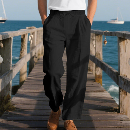 Herren luftige Freizeithose mit elastischem Bund und seitlichen Taschen Shopnory