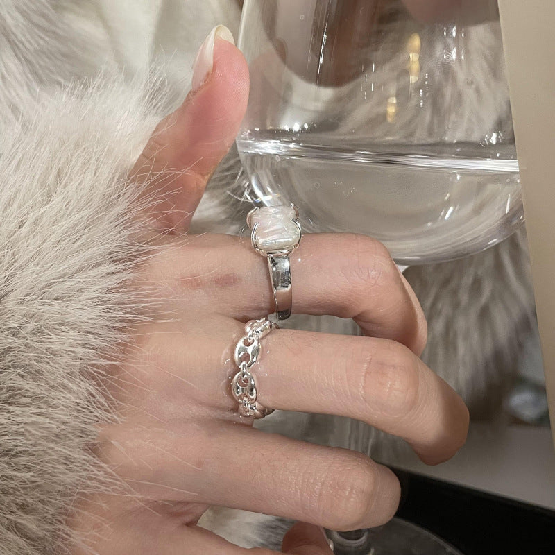 Damen Offener Ring mit kunstvollem Kettendesign Shop Nory