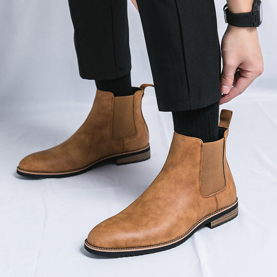 Damen Elegante Chelsea-Boots aus hochwertigem Kunstleder mit flexiblem Gummizug