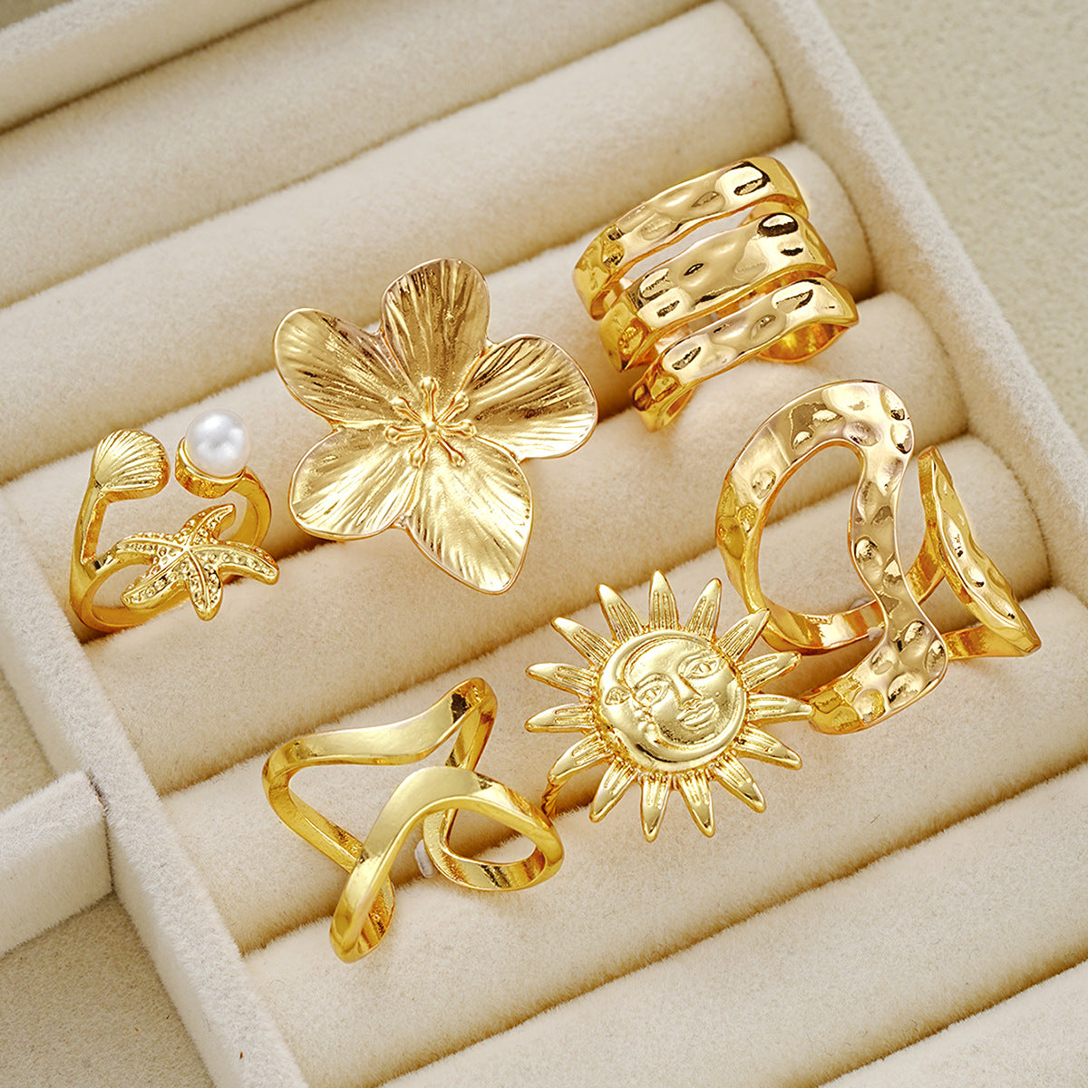 Damen Ring-Set mit spielerischen und kunstvollen Designs Shop Nory