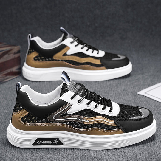 Herren atmungsaktive Wabenmesh-Street-Sneaker mit PU-Overlays, verstärkter Zehenkappe und profiliertem Gummirand Shop Nory