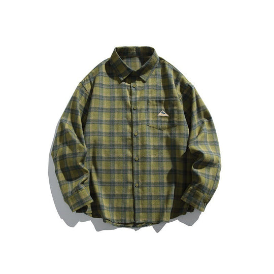 Herren Karierte Flanell-Hemdjacke im Overshirt-Look mit Brusttasche Shop Nory
