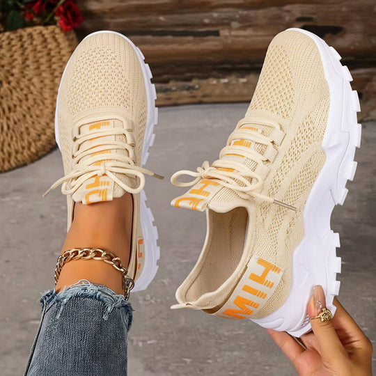 Damen Leichte und atmungsaktive Sport Sneakers mit elastischer Sohle