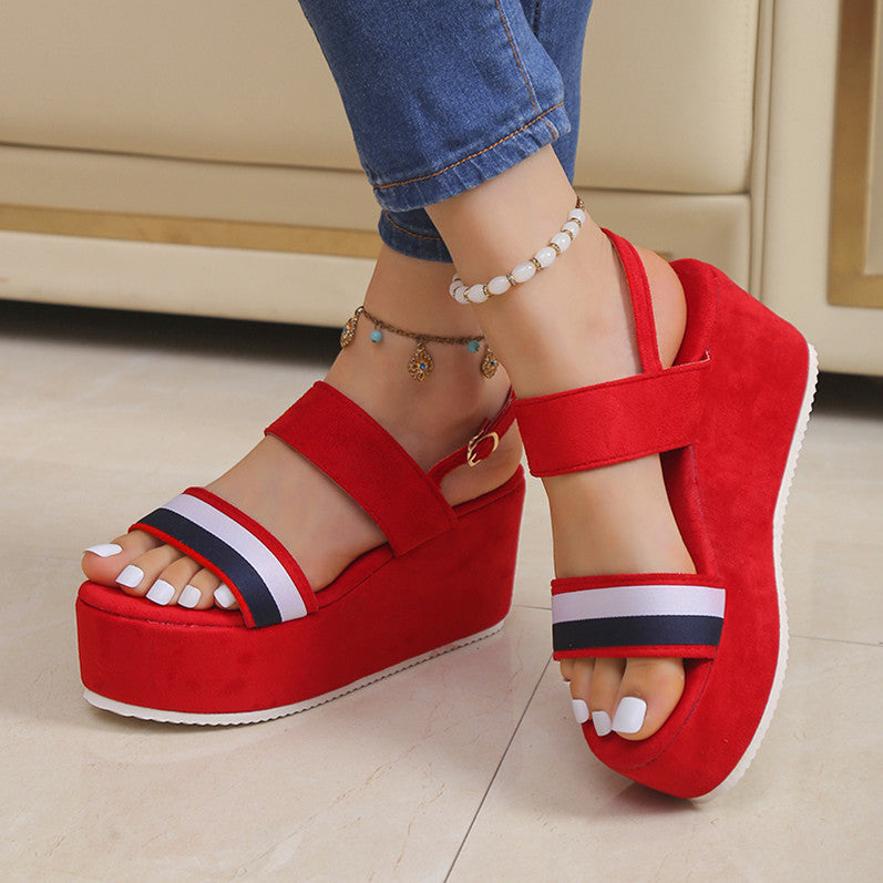 Damen Plattform-Sandalen mit modischem Riemchen-Design