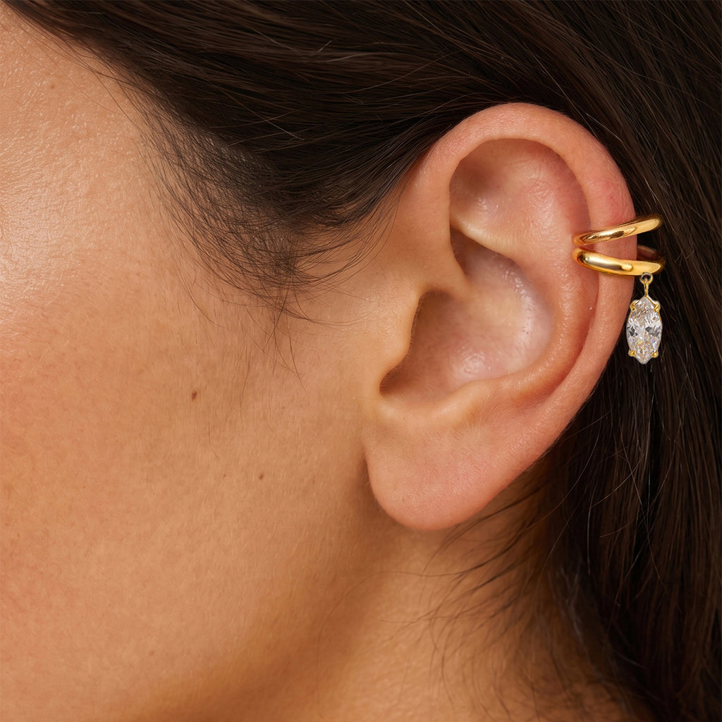 Damen Edelstahlring mit funkelndem Kristallanhänger Shop Nory