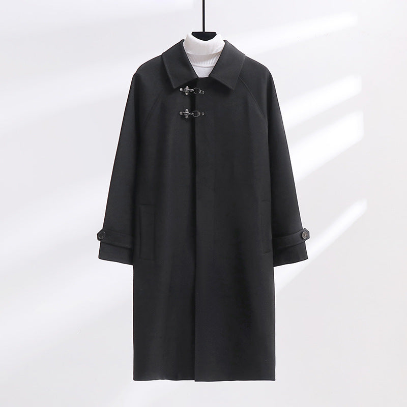 Damen Longline-Mantel mit Knebelverschluss und Raglanärmeln Shop Nory