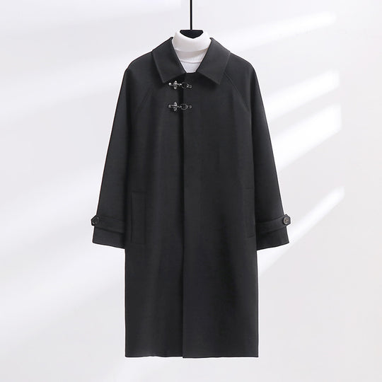 Damen Longline-Mantel mit Knebelverschluss und Raglanärmeln Shop Nory