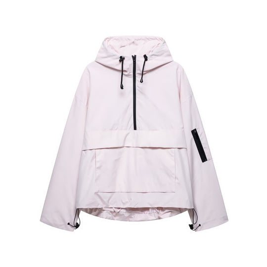 Unisex nan technischer Windbreaker Anorak mit halbhohem Reißverschluss Kapuze und Kängurutasche Shop Nory