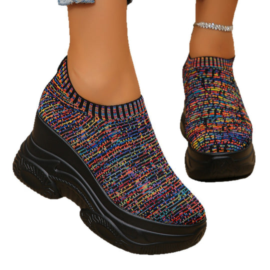 Damen Strick‑Sock‑Sneaker mit hohem Plateau und rutschfester Profilsohle Shop Nory