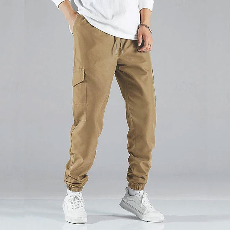 Herren Cargo-Hose mit elastischem Bund und multifunktionalen Taschen