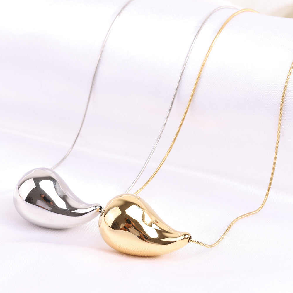 Damen Elegante Kette mit tropfenförmigem Anhänger aus hochwertigem Edelstahl Shop Nory