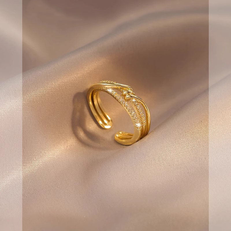 Damen Eleganter Knotenring mit funkelnden Zirkonia Shop Nory