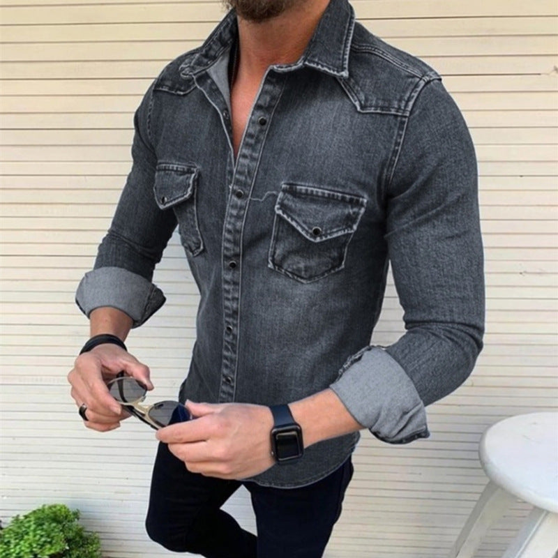 Herren Denim Hemd mit modernem Schnitt und praktischen Brusttaschen