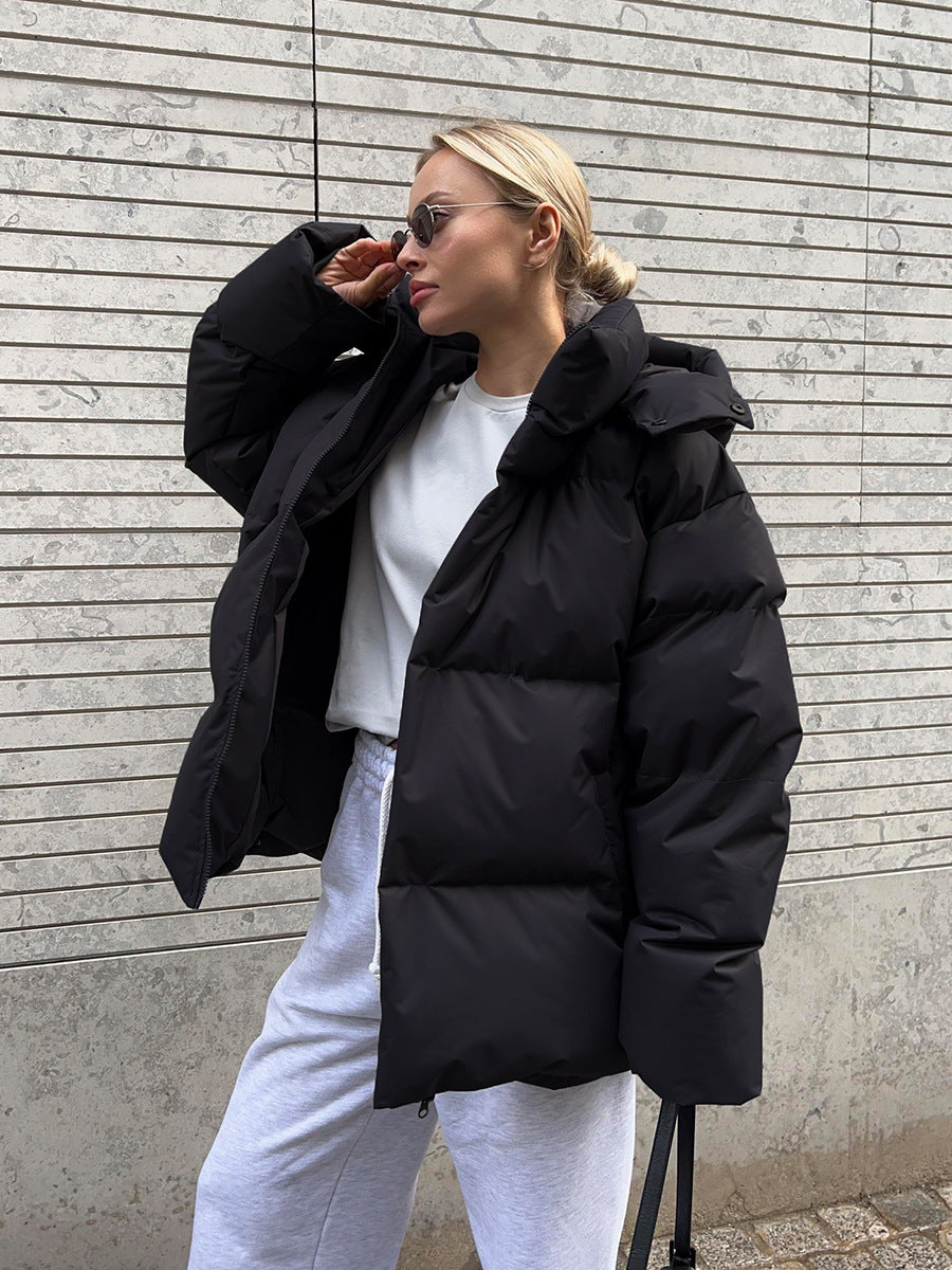 Damen Oversize Steppjacke mit Kapuze und wattierter Thermofüllung Shop Nory
