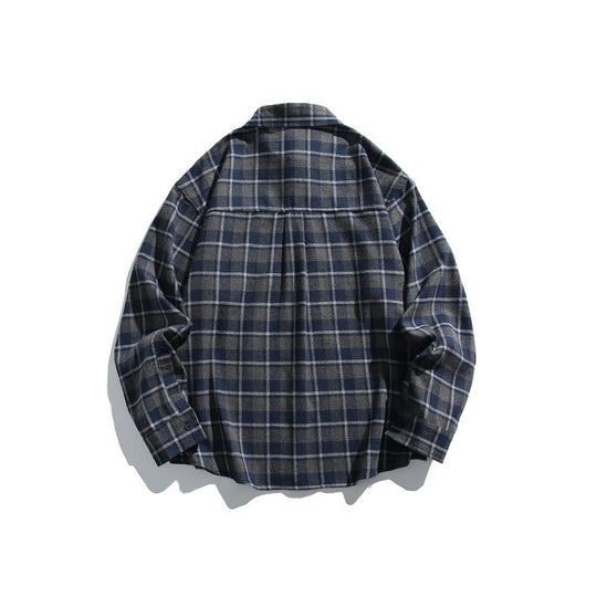 Herren Karierte Flanell-Hemdjacke im Overshirt-Look mit Brusttasche Shop Nory