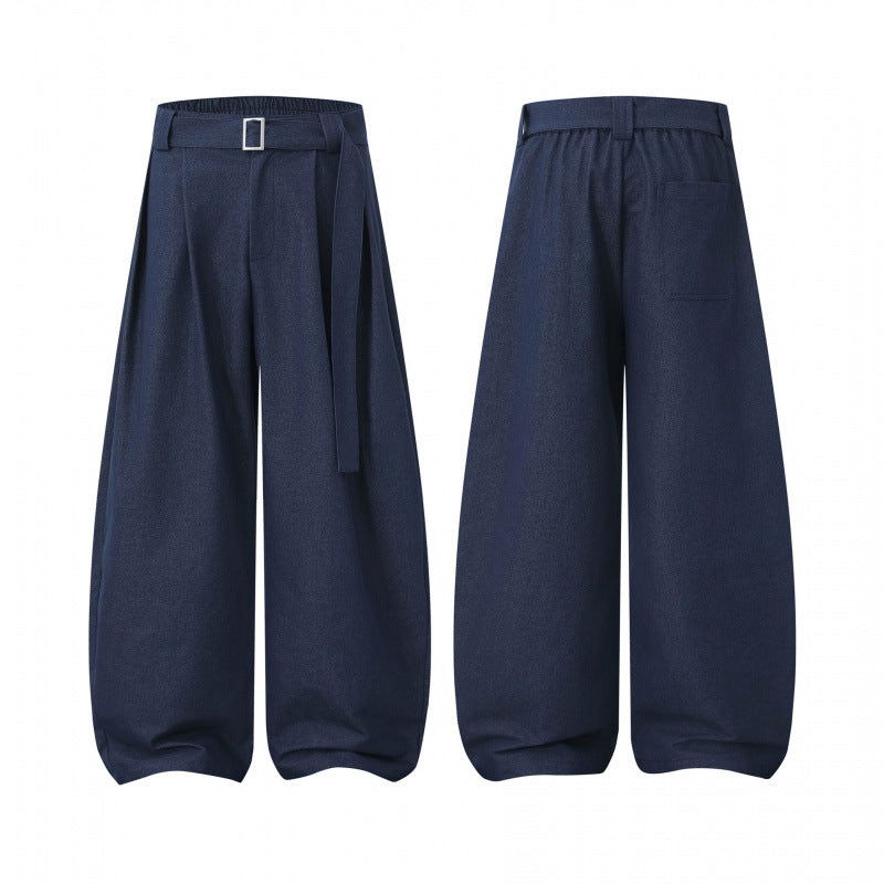 Damen Ballon-Hose mit weitem Bein, hohem Bund und Bindegürtel Shop Nory