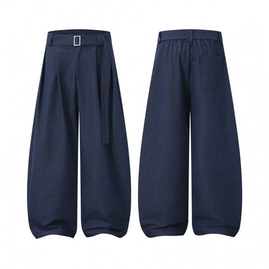 Damen Ballon-Hose mit weitem Bein, hohem Bund und Bindegürtel Shop Nory