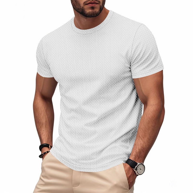 Herren Kurzarm T-Shirt mit strukturiertem Design und atmungsaktiver Baumwolle