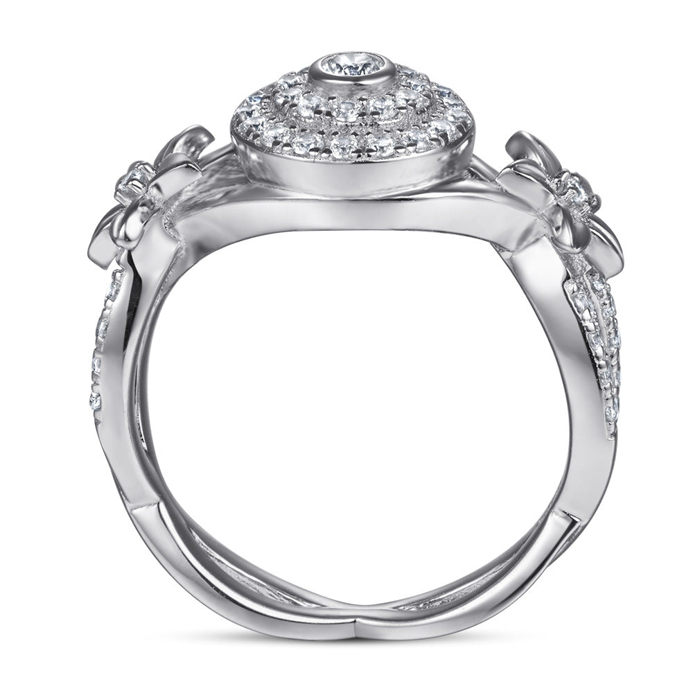 Damen Ring mit floralem Design und funkelnden Zirkonia Shop Nory