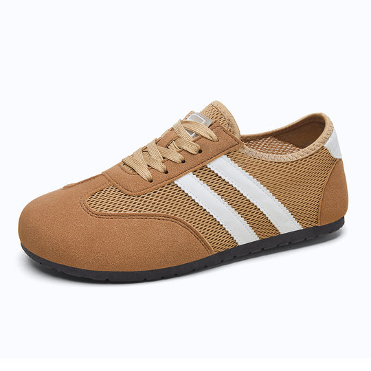 Damen nan retro-sportlicher Low-Top Sneaker mit atmungsaktivem Mesh, Veloursüberzügen und rutschfester Gummilaufsohle Shop Nory