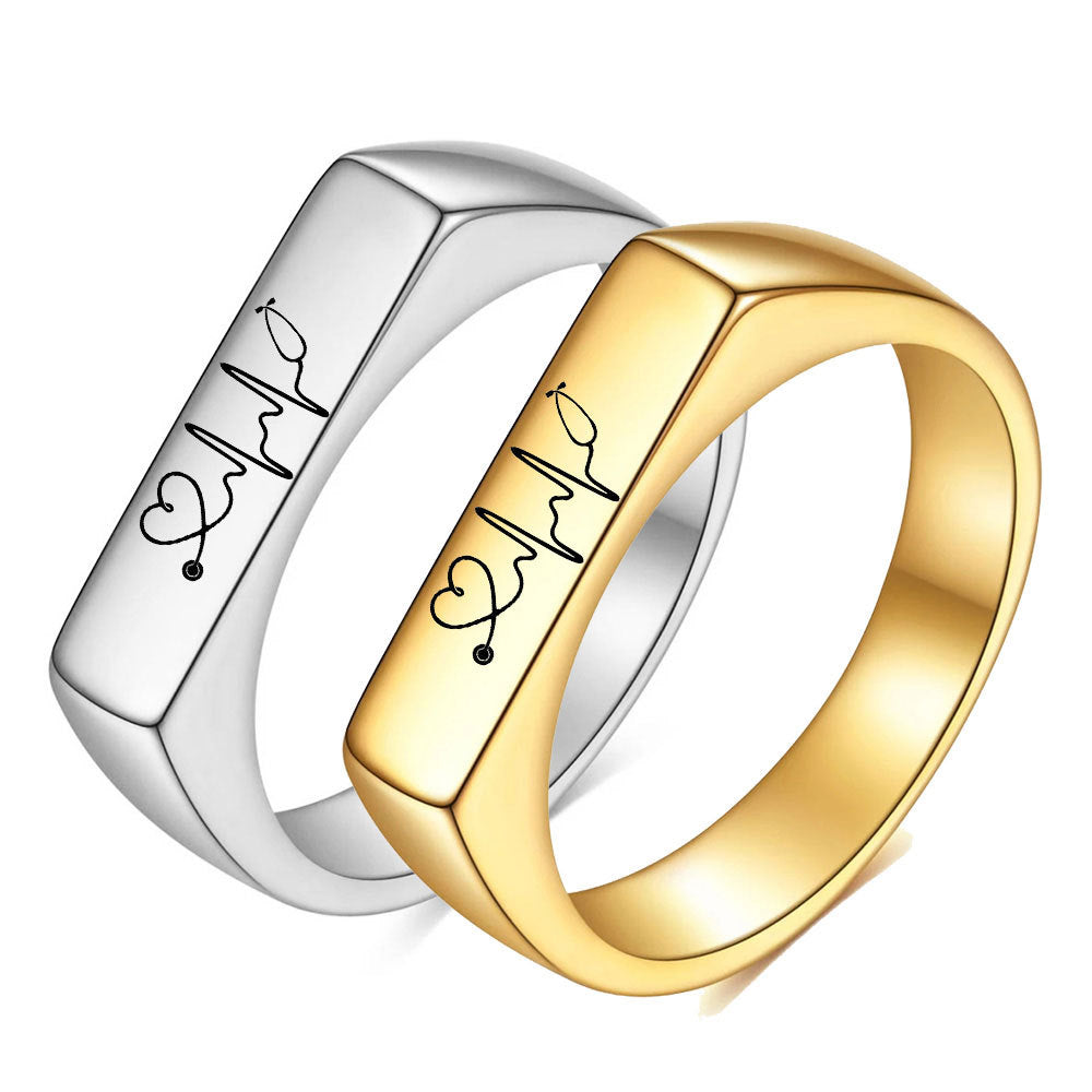 Damen Ring mit herzförmigem Pulsdesign Shop Nory
