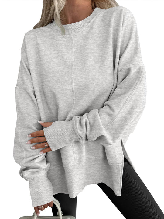 Damen Oversize-Sweatshirt mit Mittelnähte, Rundhals und überschnittener Schulter Shop Nory