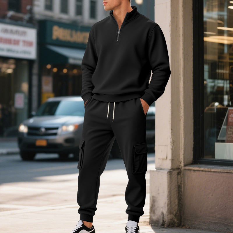 Herren nan kuschelige Cargostil-Jogginghose aus Fleece mit Kordelzug und Aufsatztaschen Shop Nory