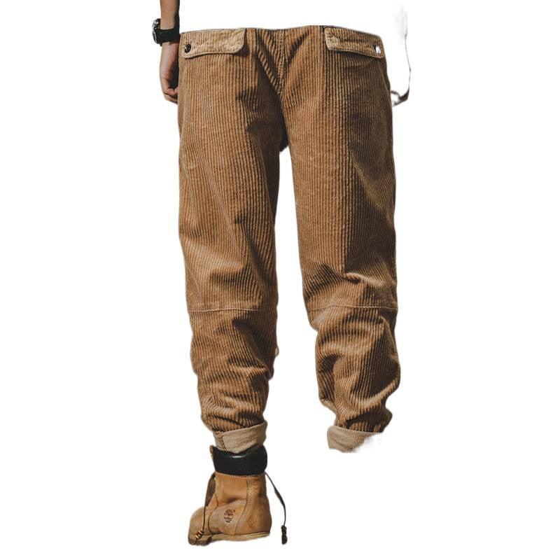 Herren Relaxed-Fit Feincord-Hose mit elastischem Bund, Kordstruktur und gekrempeltem Saum Shop Nory