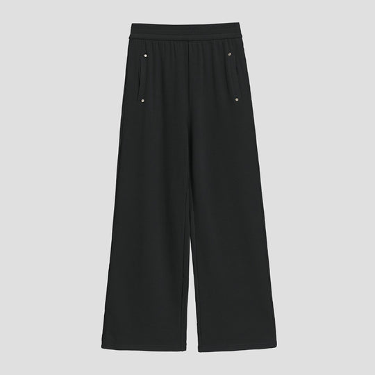 Damen Weite Satin-Loungehose mit elastischem Bund und Eingrifftaschen Shop Nory