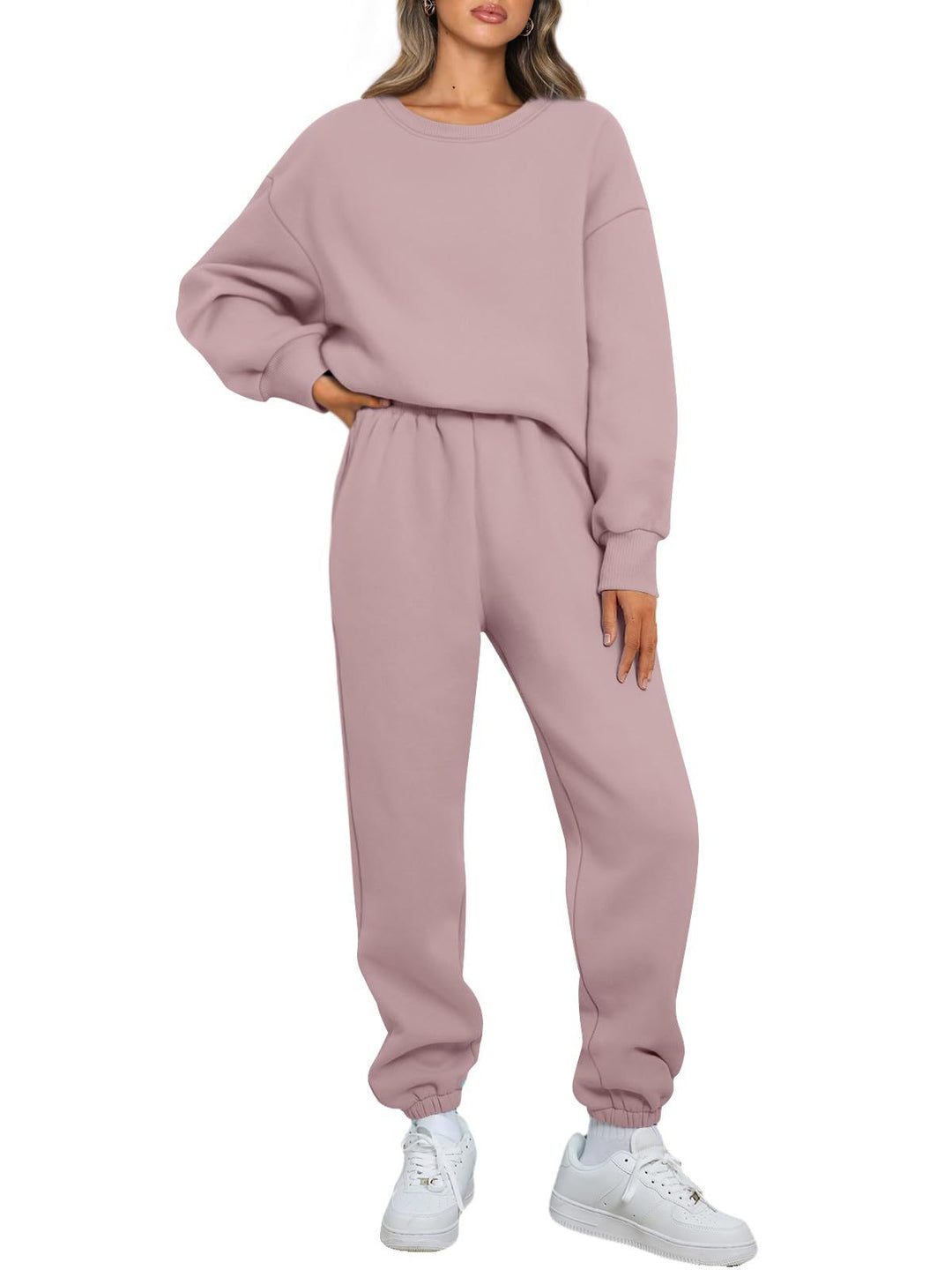 Damen nan gemütliches zweiteiliges Lounge-Set aus French-Terry mit Oversize-Sweatshirt und taillierter Jogginghose Shop Nory