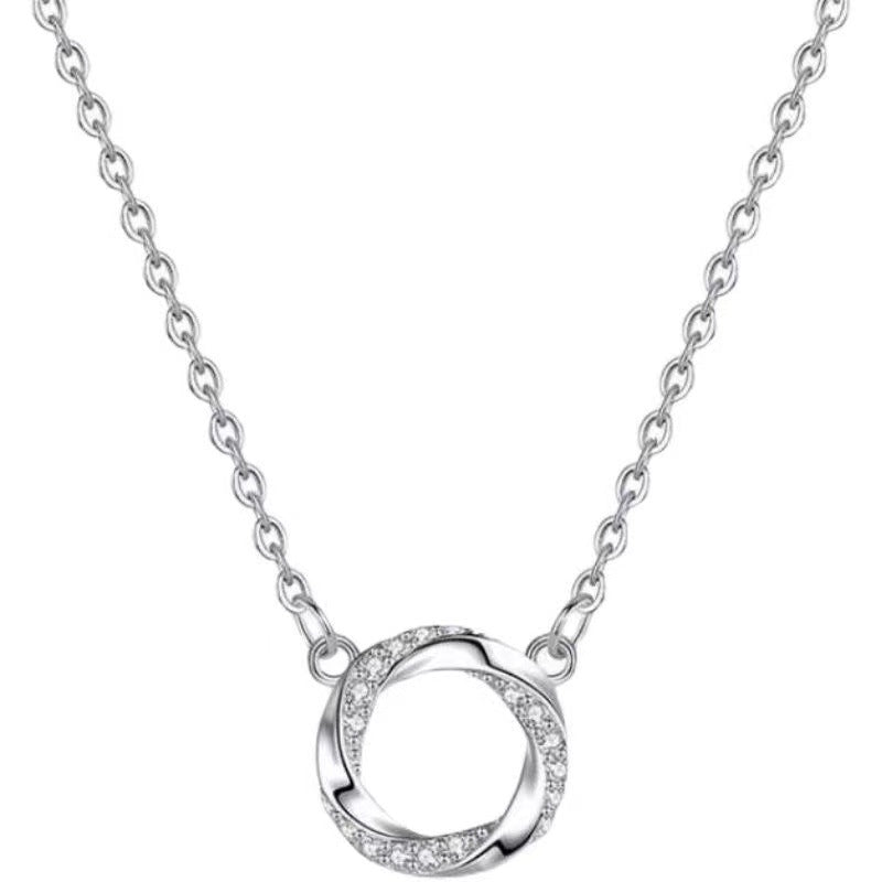 Damen elegante Halskette mit funkelndem Ringanhänger Shop Nory