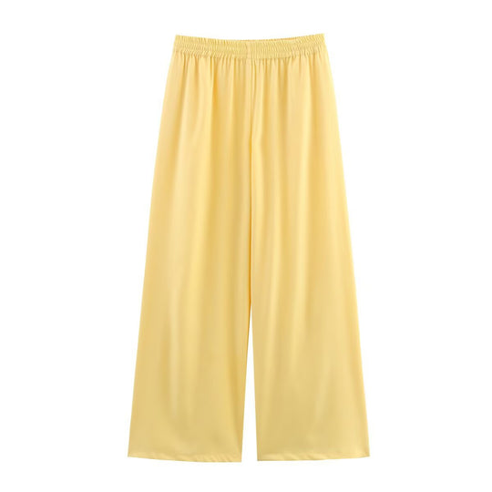 Damen Weite Palazzohose mit elastischem Bund und fließender Beinweite Shop Nory
