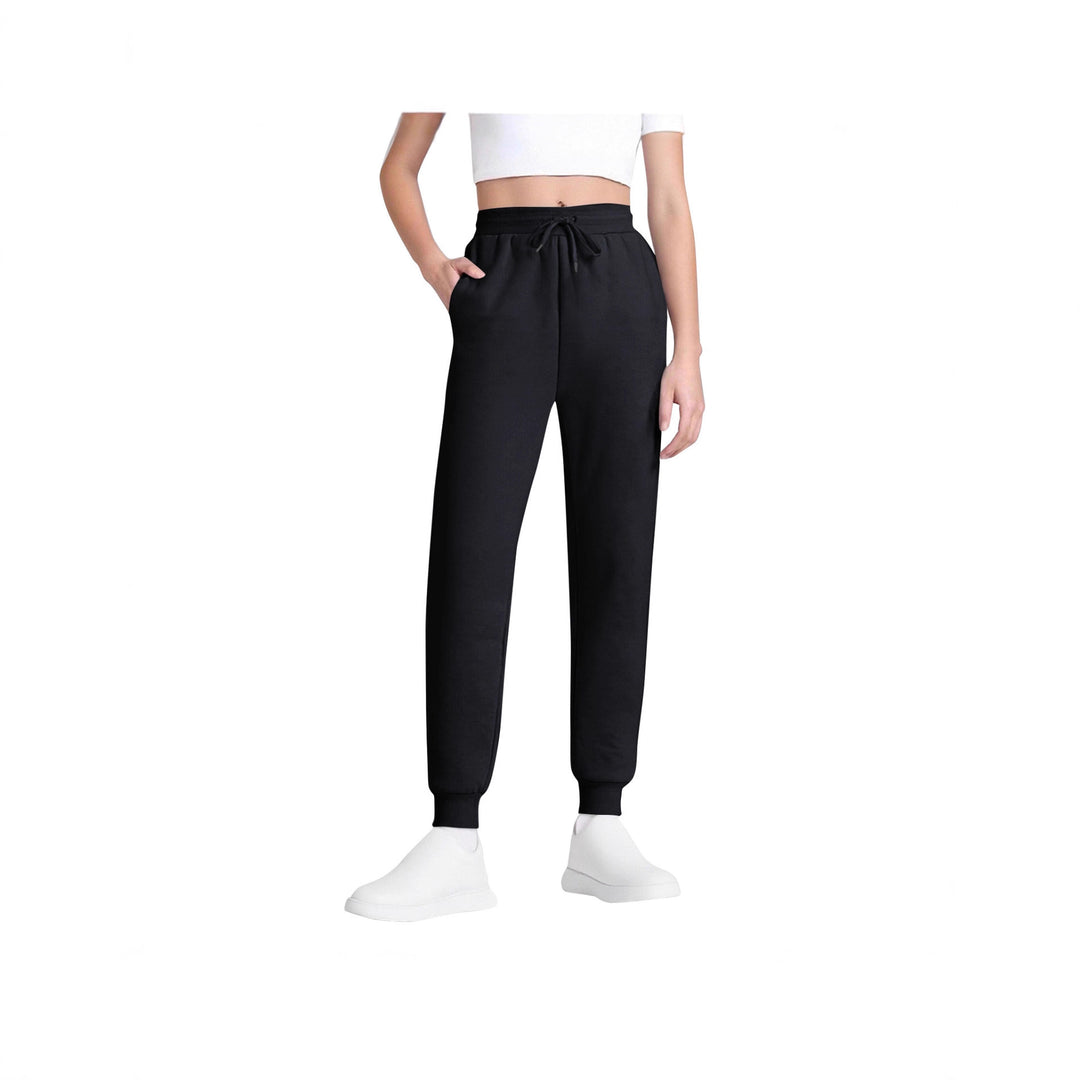 Damen nan schlanke hochgeschnittene Jogginghose mit Tunnelzug, Eingrifftaschen und Bündchen Shop Nory