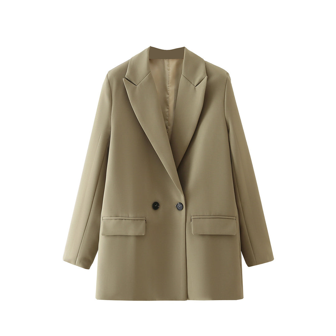 Damen Oversize Doppelreihiger Blazer mit fallendem Revers und weicher Innenfütterung Shop Nory