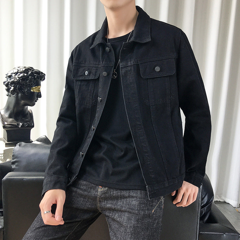 Herren schmal geschnittene Denim-Truckerjacke mit minimalistischer Nahtführung Shop Nory