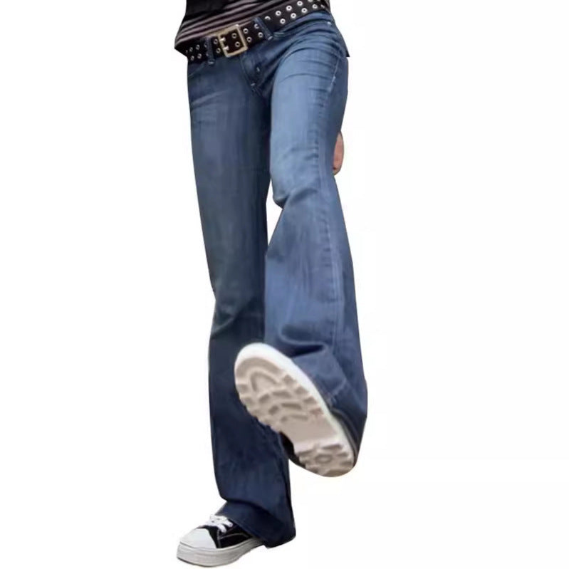 Damen Weit geschnittene Bootcut Jeans mit lässigem Schnitt und mittlerer Taille